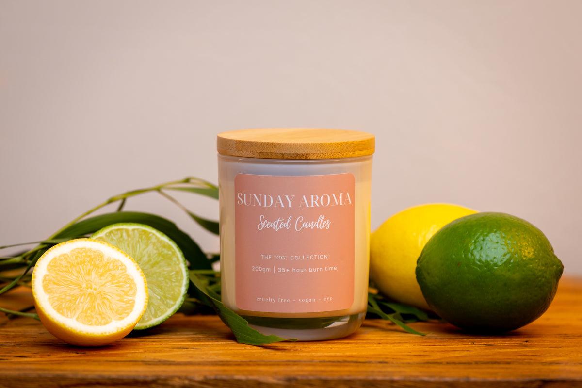 Lemon + Lime Boxed Soy Candle