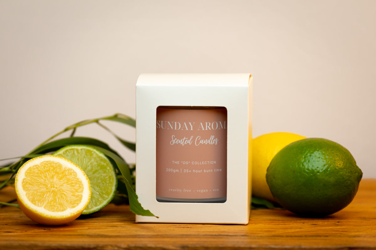 Lemon + Lime Boxed Soy Candle